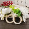 Artificial Flower Napkin Ring Rustic Floral Napkin Holder with Faux Berries Elegant Farmhouse Napkin Rings for Dining Table Decor Weddings