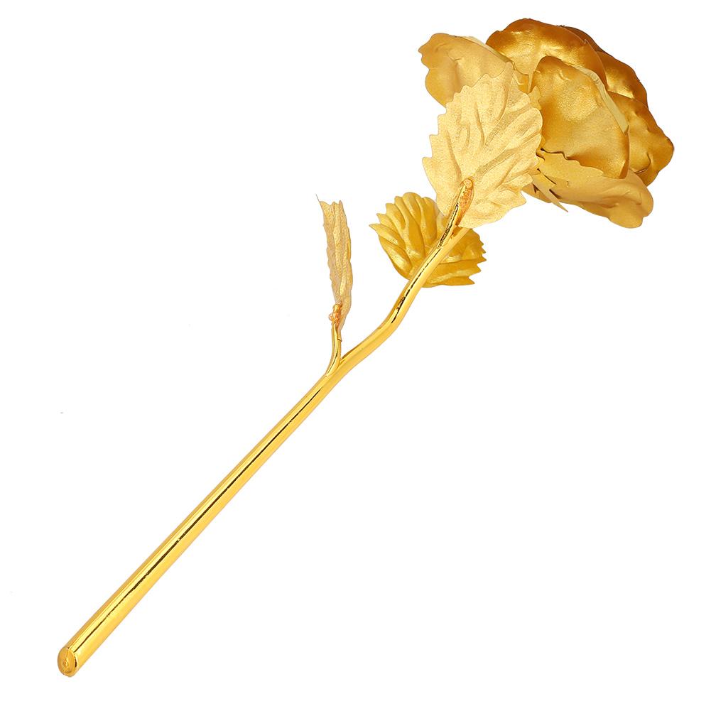 24k Yellow Gold Foil Collectible Rose Flower Unique Gift for Girlfriend Mom Wife Artificial