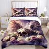 3pcs Angel Skull Printed Bedding Set, Soft and Comfortable Quilt Cover for Bedroom, Guest Room (1 Duvet Cover + 2 Pillowcases, Pillow Core N
