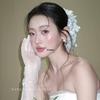 Fairy Beauty Bridal Hydrangea Headpiece - Mori Style Floral Hairpin for Atmospheric Wedding Dress Styling.