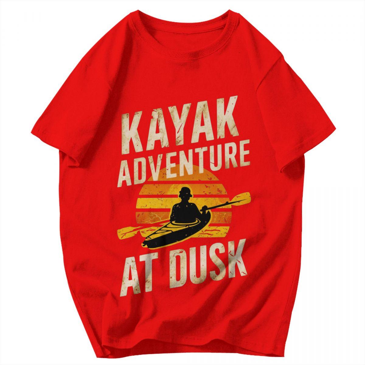 Men T Shirt Kayaking Sunset Vintage Idea Y2K Graphic Tees Unisex Tops T Shirts S
