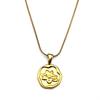 Irregular Wax Seal Flower Pendant Necklace For Women Girls Embossed Floral Stainless Steel Snake Chain Jewelry Minimalist Gift