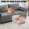 Schody dla małych psów Rampa do wysokiego łóżka dla zwierząt Schody dla kotów do użytku wewnętrznego Zmywalny pokrowiec Antypoślizgowa drabina na kanapę dla szczeniąt do SUV-a, ciężarówki, domu, sypialni