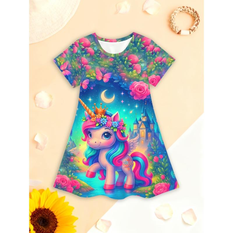 Girls' Dress, Suitable for Parties And Everyday Wear, Sweet Princess Dress, Lightweight Spring And Summer Outfit,