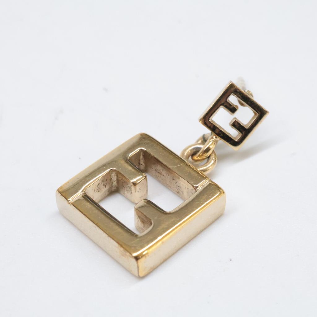 FENDI FF logo square earring goldUsed