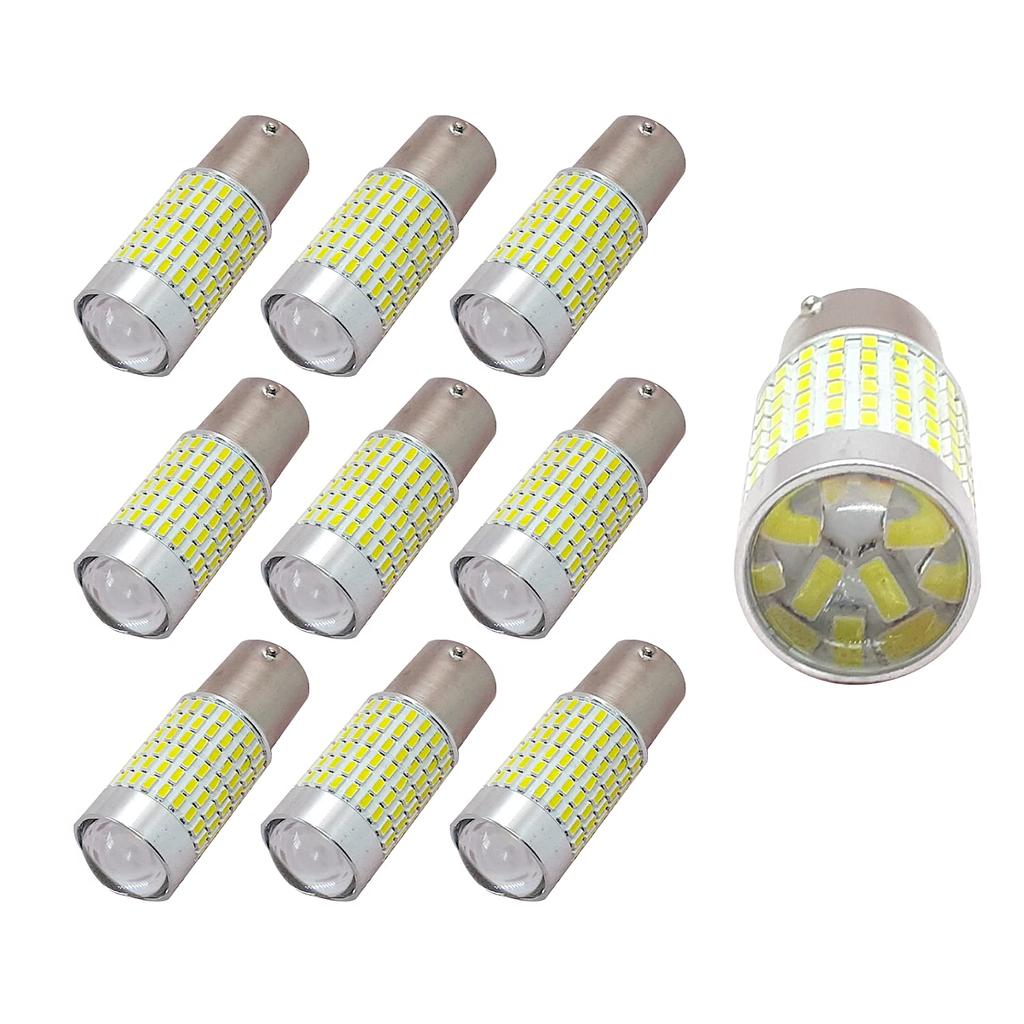 MiHaruTsu S25 LED Marker High 24V for Turn and Reverse Lights MHT-144 (Ba15s) 10-Piece Bulbs, White, Brightness, DC9-30V, Trucks, Signals, Cornering,