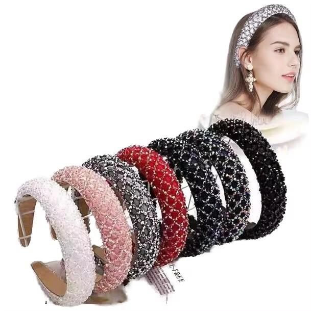 Luxury Sponge European American Style Girls' Daily Party Fashion Glitter Crystal Rhinestone Headband Hair Accessory Fine Women's