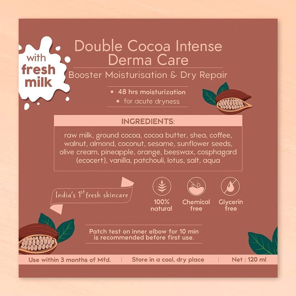 Double Cocoa Moisturiser, Skin Malai, Body Cream, Body Butter, Cold Cream Winter | Extreme Dry Skin, 48 HR Moisture,  Body Lotion - 120ml (Pack of 1)
