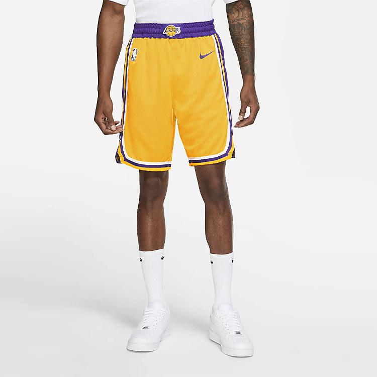 Nike NBA Icon Edition Team Limited Summer Breathable Mid-Rise Basketball Shorts SW Fan Version Men Bottoms Yellow AJ5617-728