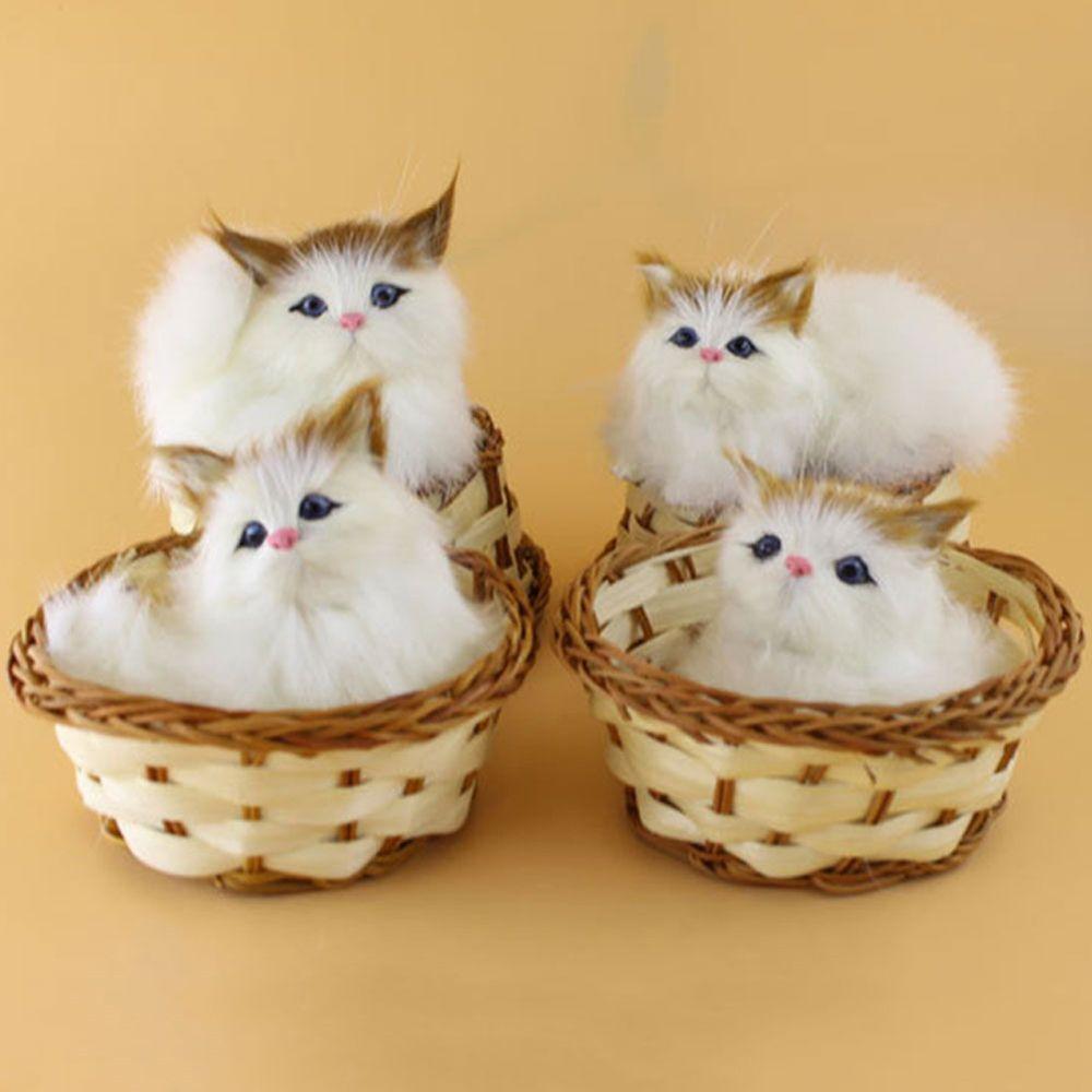 Simulation Plush Animal Toy Basket Bunny Figure Animal Cat Doll Dog Stuffed Toy Plush Animal Toy