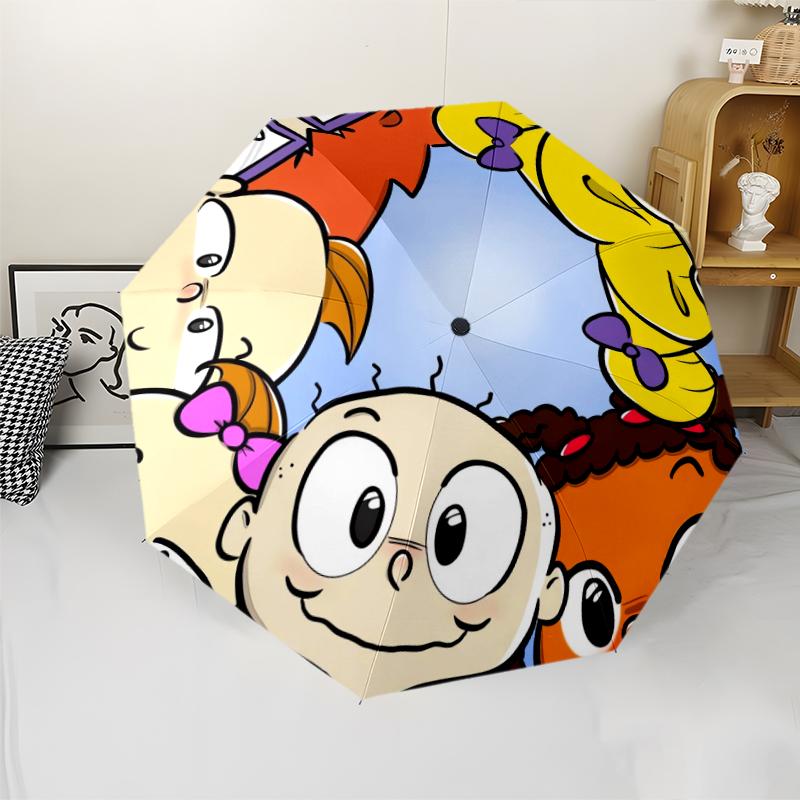 Rugrats Theme Automatic Umbrella, Lightweight & Portable, 8 Rib, Perfect for Outdoor Travel, Birthdays, Christmas, Gifts.