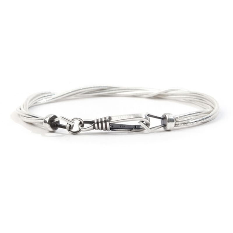 SEWNSWEN SILVER LAYERED SILK SNAKE BRACELET