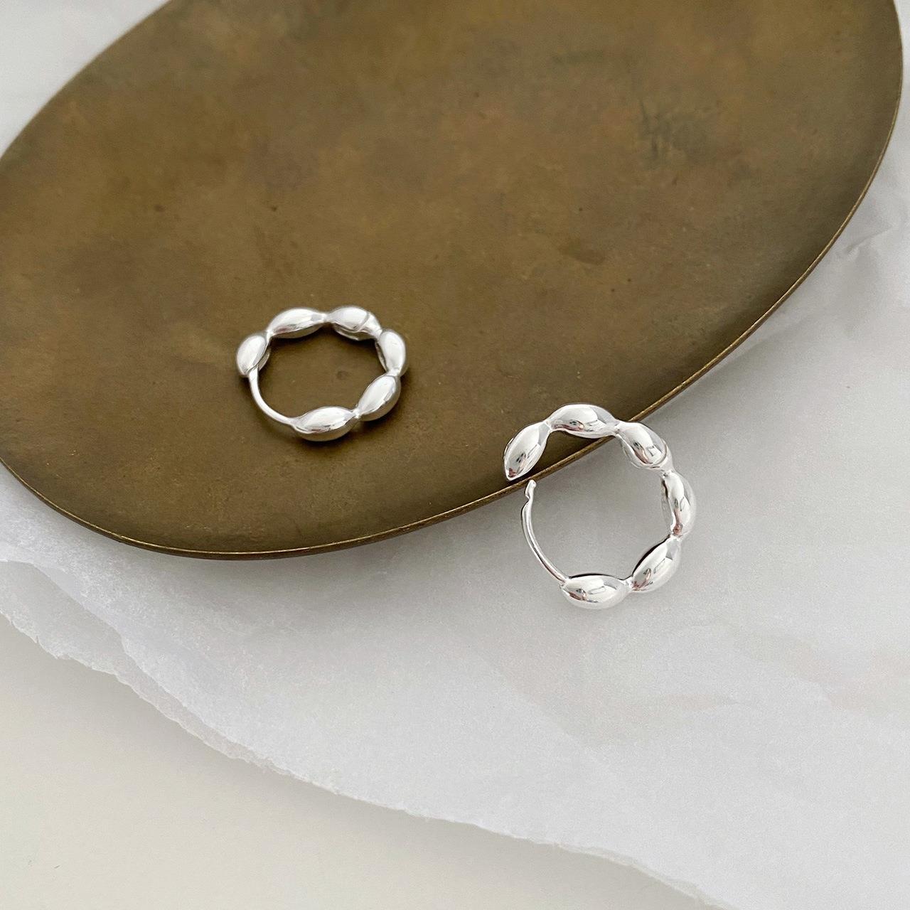 

925 Silver Olive branch hoop Earrings Temperament Simple Inlaid for Women Wedding Jewelry Accessories срібний