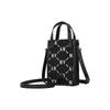New MLB Monogram Collection Polyester Portable One Shoulder Crossbody Cell Phone Pouch Small Size Women's Black 3ACRH012N-50BKS