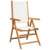VidaXL Chaises inclinables de jardin lot de 8 tissu et bois massif, siège de jardin, chaise de patio, chaise à manger de 3214540