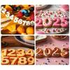 9Pcs Stainless Steel Number Shape Cookie Cutters Set 0-8 Digit Baking Biscuit Molds for Fondant and Cake Decorations, Dessert Tool for Date Treats