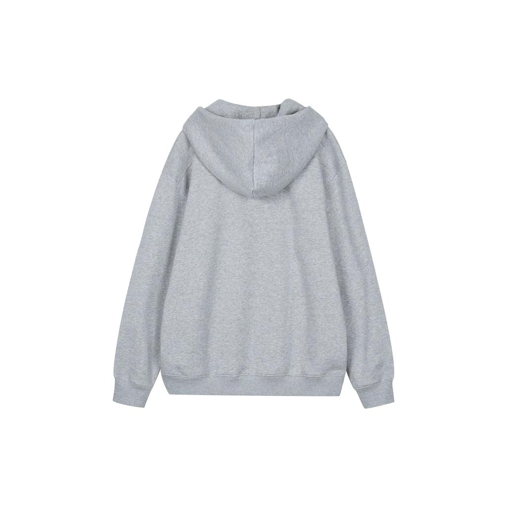 adidas Logo Embroidered Loose Fit Long Sleeve Hoodie Men Hoodies Gray IN3165