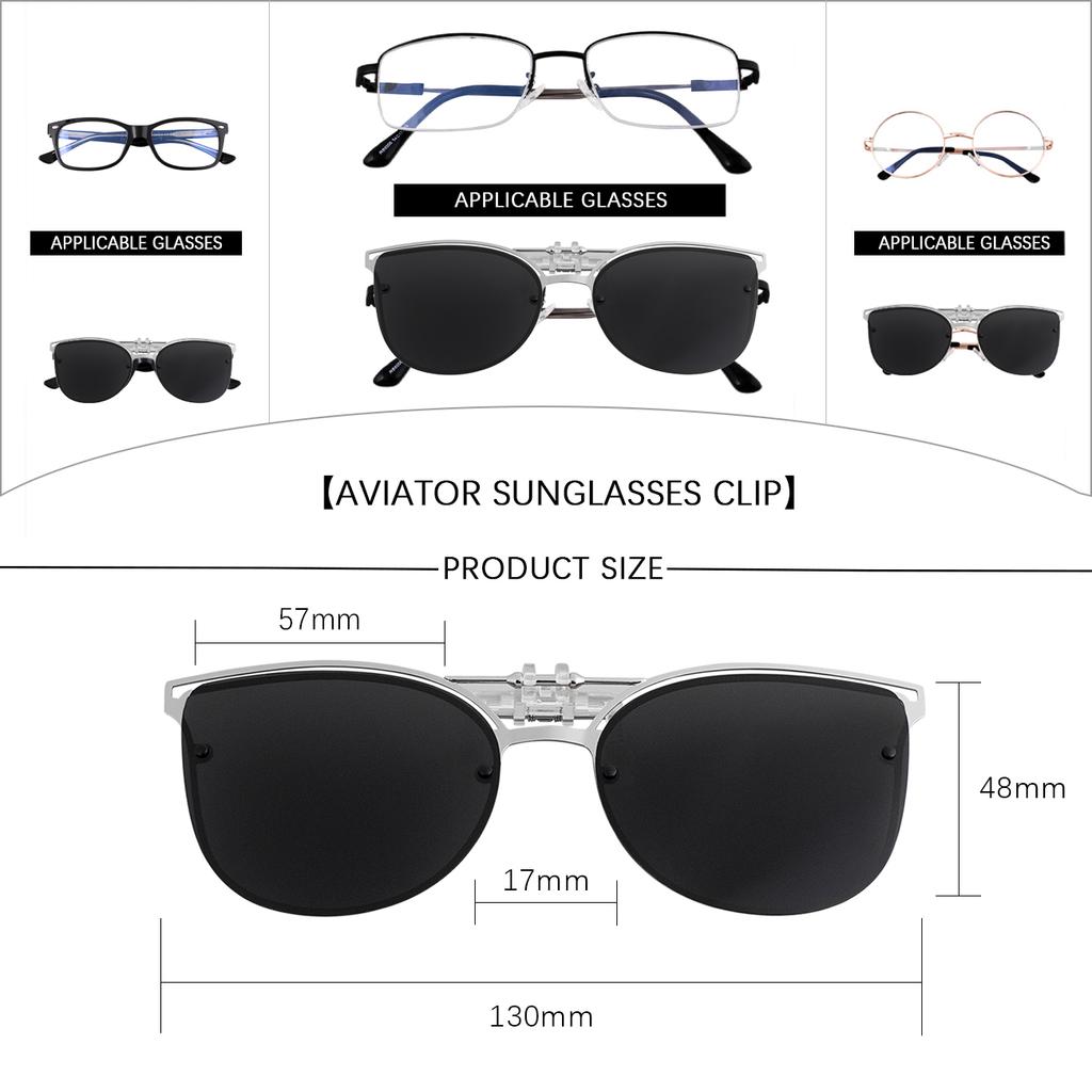 MAXJULl Clip On Sunglasses For Myopia UV400 Protection Flip Up Lens Fishing Driving Traveling 8505