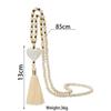 Pendant Necklace Long Y-Shape Women's Necklace with Turquoise Heart  Wooden Beads - Versatile Attire  Gifting Bohemian Style Elegant  Jewelry