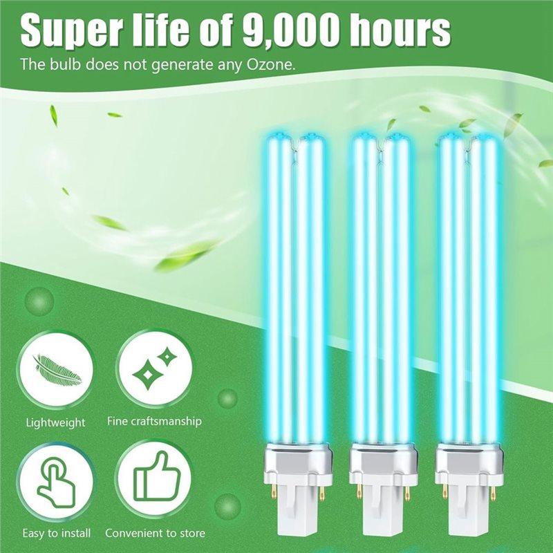 Frische 4 Stück UV UV-C-Lampen 9W G23 Sockel Ersatzlampen für Außen-Teichklärer-Lampen Kompatibel mit UVE9 CF400 CF500