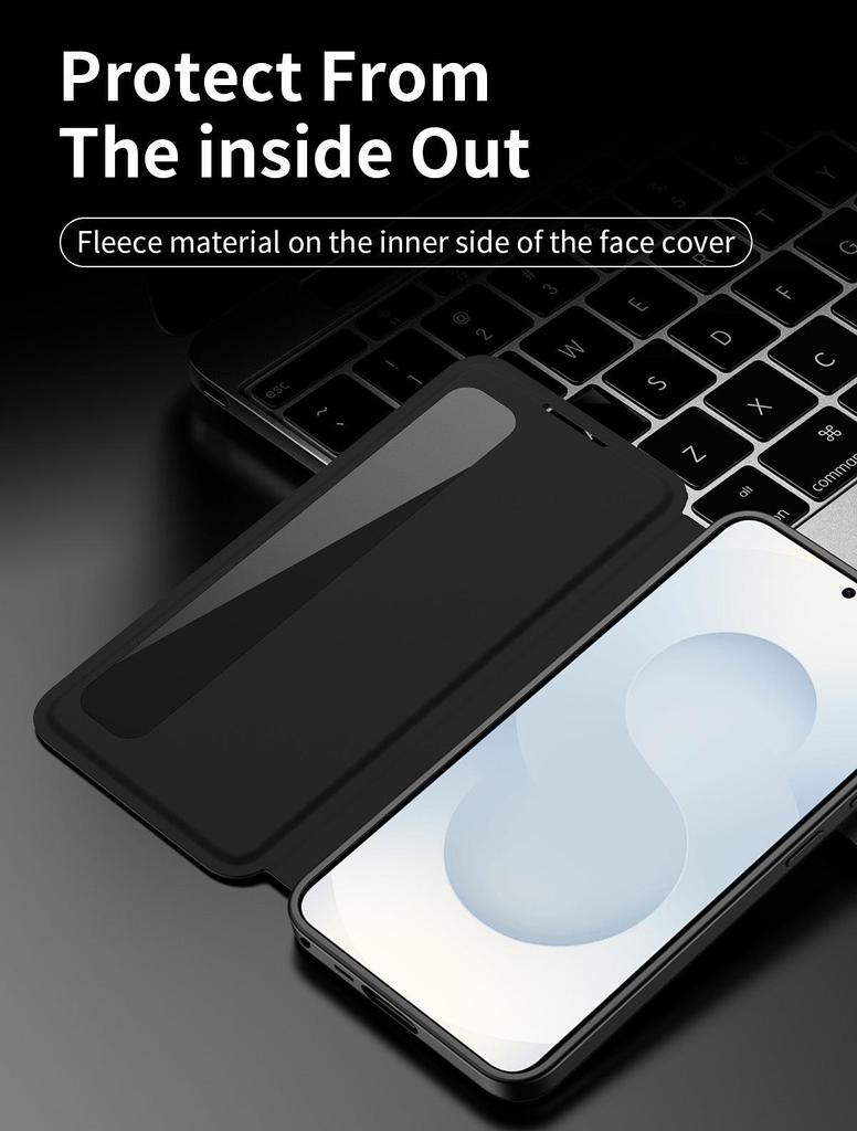 Samsung S26 Ultra Leather Phone Case with Smart Sleep Window and Full Coverage Anti-fall Protection
