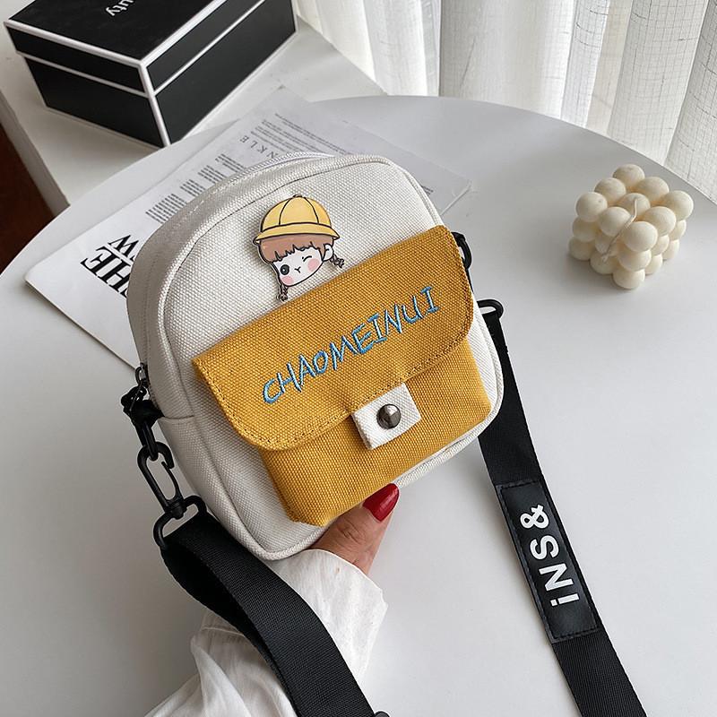 New Cute Girl Shoulder Bag Japanese Style Fashionable Canvas Bag Korean Version Colorful Small Size