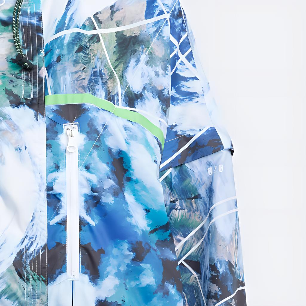 Adidas X Stella McCartney Truenature Packable Printed Retro Sports Jacket Women Jacket Light-Blue HT1122