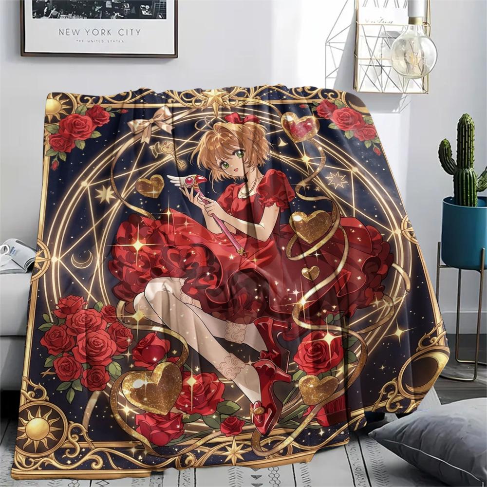 

Cardcaptor Sakura Print Flannel Blanket, Ultra Soft High Quality All Seasons Warm Throw, Home Decor Cozy Blanket, Perfect Christmas Gift 80cm x 120cm
