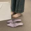 Temperament Fairy Style Bag Head Half Slippers Female Outside Wearing Lazy One Pedal Sandals Kitten and Beautiful Pointed Mueller Shoes