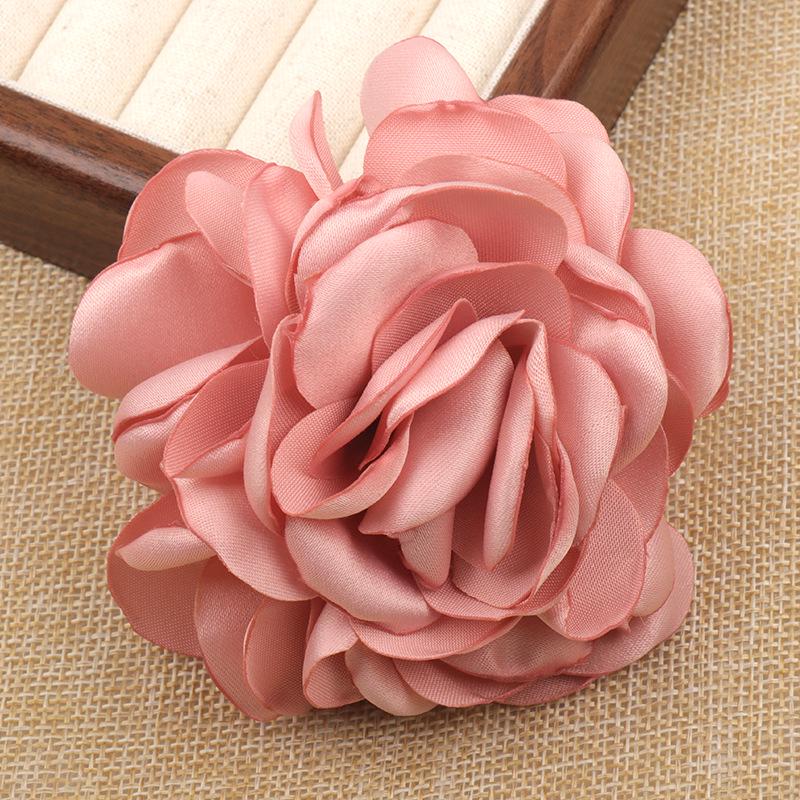 Burn Edge Rose Fabric Flower: 8.5cm Handmade Accessory for DIY Clothing and Jewelry