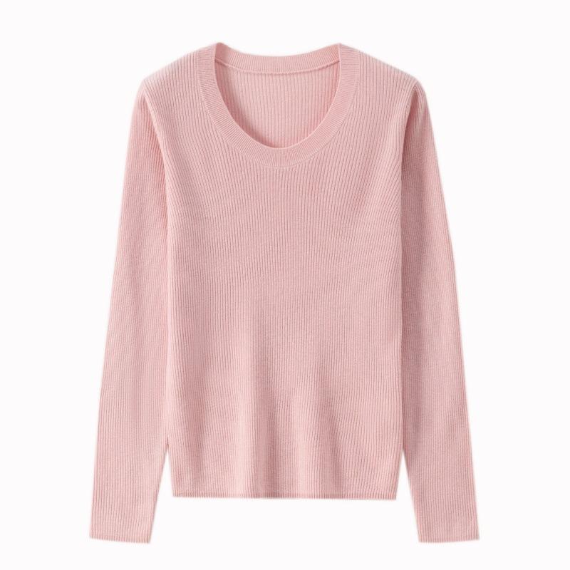 Classic High-end Autumn and Winter New Niche Chic Front Shoulder Thin Long-sleeved Women's All-wool Knitted Sweater