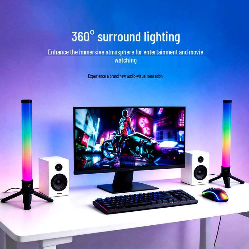 Sound-Activated LED Atmosphere Light - 360° Desktop Illumination for Gaming, Living Room, Bedroom