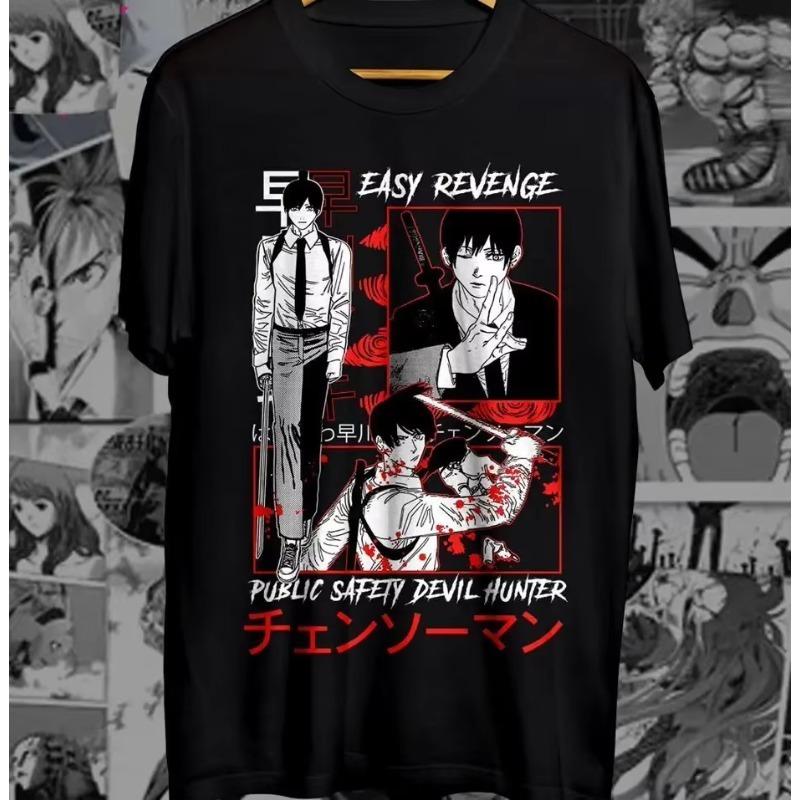 

Trend Four Seasons 2025 Cosplay Unisex Aki Hayakawa T-Shirt Anime Manga Chainsaw Men s Unisex Shirt Soft T-Shirt All Sizes S