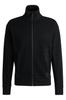 BOSS Jacquard Collar Cuff Cotton Blend Size Black Men's & Zip-Up Sweatshirt, Small,