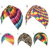 Hat Stylish Color Printing Polyester Women Turban Hat for Daily Wear