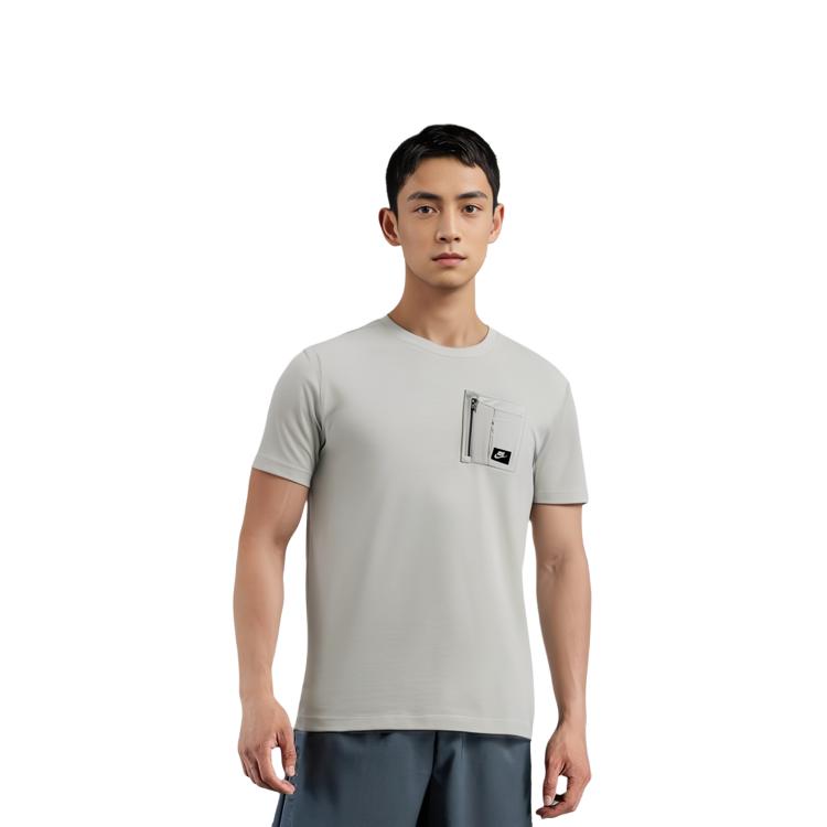Nike T-Shirts Herren Grau Rundhals Mäßig Gerader Schnitt CJ4324-028