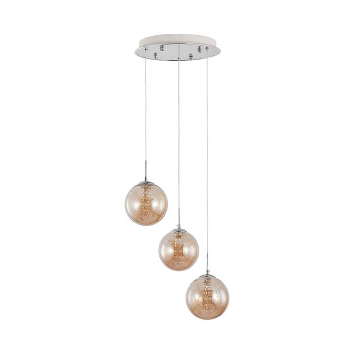 Suspension décorative 3xG9 10W – Design en métal Ambre