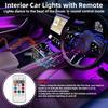 4Pcs Wireless LED Lights For Car With Remote Control, 8 Colors Car Interior Night Lights