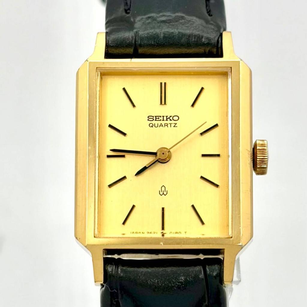SEIKO Watch Gold Square 991776 New Strap [New Battery] Ladies' 2621-5110