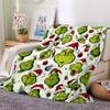 Christmas Grinch Seamless Blanket Soft Throw Blanket For Home Bedroom Bed Sofa Travel Office Solid Christmas Blanket
