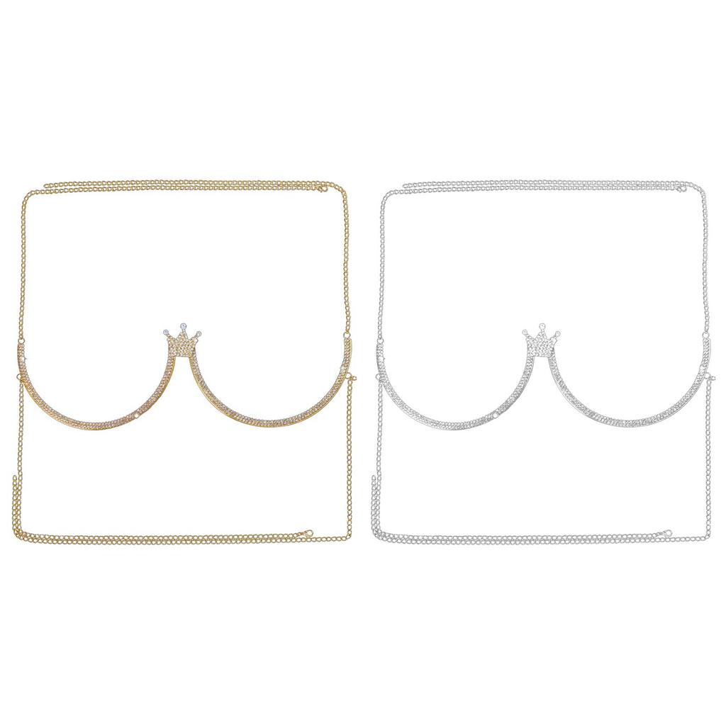 Chest Bracket Bra Chain Body Jewelry Bikini Crystal Body Chain Rhinestone Bra Underwear Chain Alloy Material for Women