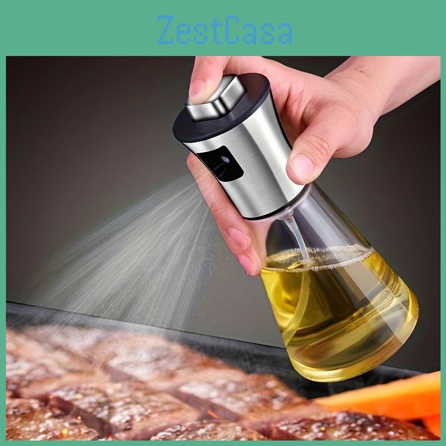 Stainless Steel 304 Oil Spray Large Capacity 304 Stainless Steel Glass Oil Spray Bottle Pressurized Spray For Kitchen Bbq Grilling Bpafree