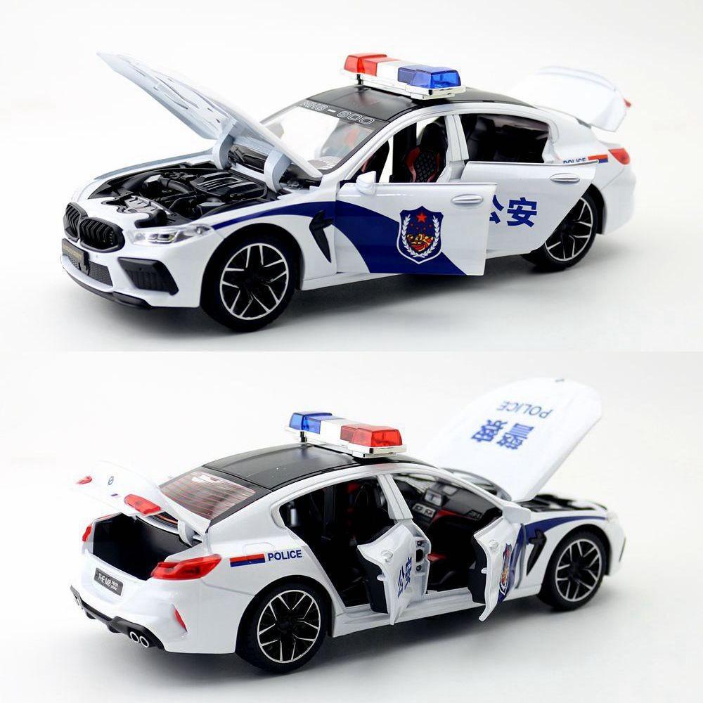 Alloy Police Mh8 Car Model With Acousto Optic Design For Gift Children