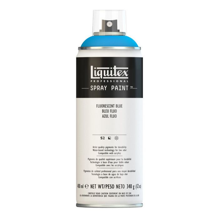 Peinture aérosol - LIQUITEX - 02468 - 400 ml - Bleu fluorescent - Acrylique