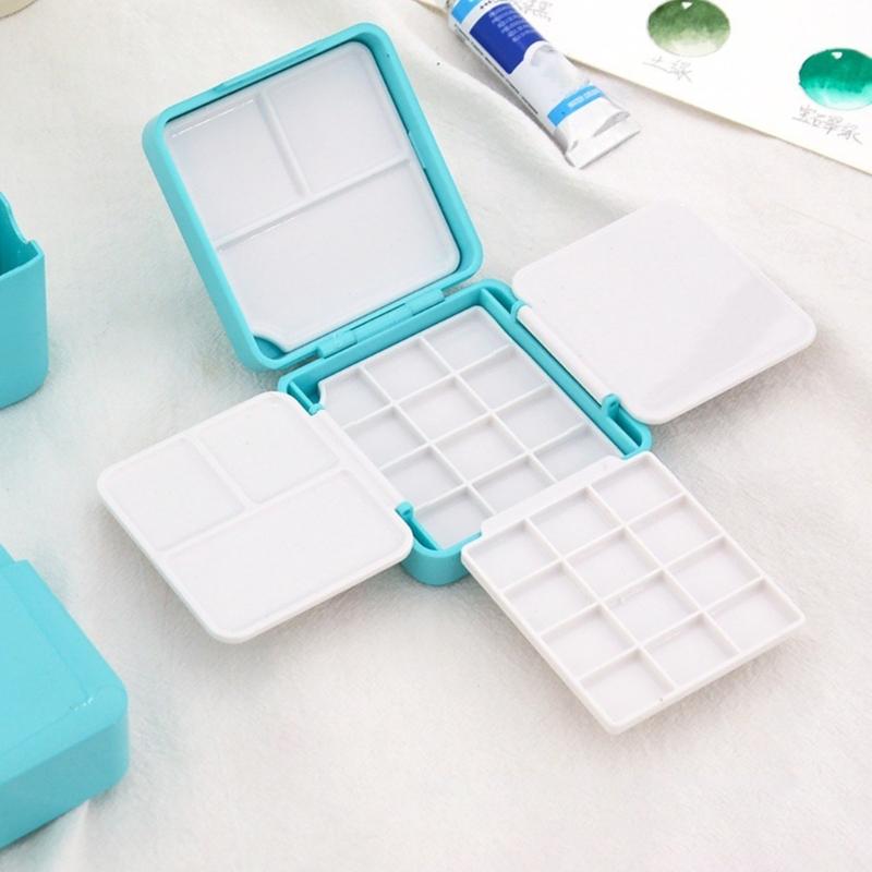 Leere Aquarellbox, leere Aquarellfarbenpalette, Reise-Aquarellpalette mit Palette, Zeichenzubehör