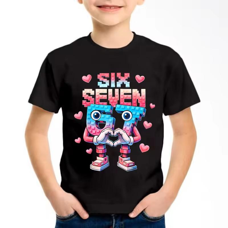 Summer Children's 3D Printed Crew Neck Short Sleeve T-Shirt
