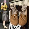 Autumn new retro style Doudou women's shoes fashion with lazy shallow mouth flat bottom casual single shoes