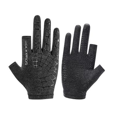 ROCKBROS Summer Cycling UV for Smartphone for Men and and Driving Size Gloves, Fingerless, Protection, Thin, Operation, Women, Fishing, Cycling,