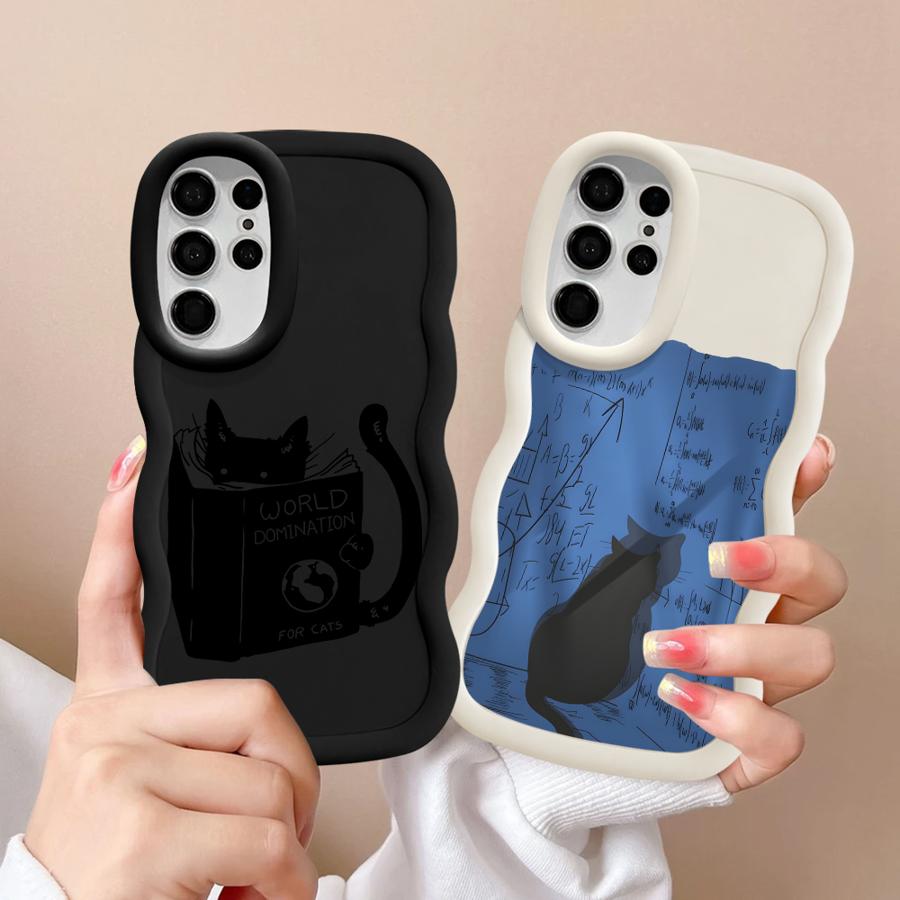 Think Cat Soft Phone Cover Case for Samsung Galaxy A26 S20 FE A25 S23 Plus S25 S21 S22 Ultra S24 A35 A36 A54 A55 A24 A34