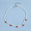 Dolce Moda Collana con Perle Finte e Ciliegie a Perline Catena Clavicola per Donne Squisita Gioielleria da Matrimonio Sposa Accessori Regali